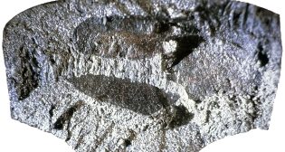 Figure 1. Transverse fatigue crack in a broken railroad rail. (Courtesy of Gary T. Fry.)