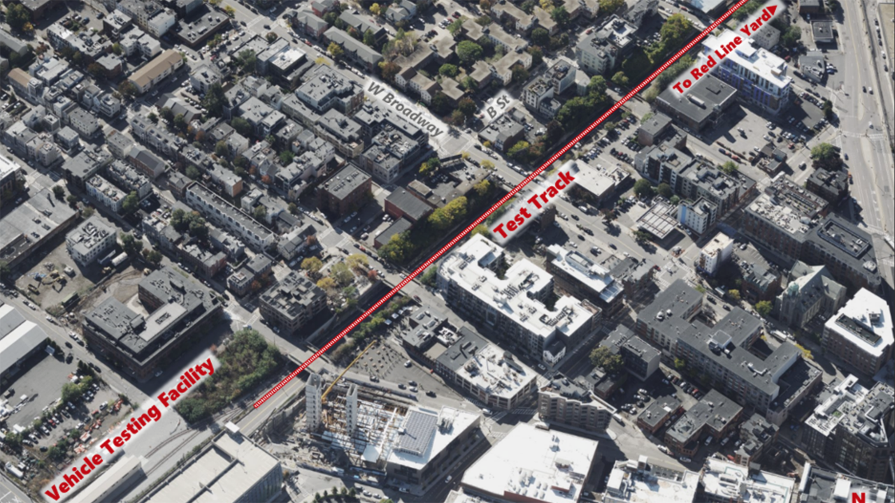 The new Red Line Test Track and Vehicle Testing Facility will give MBTA “flexibility and control over the testing process and will allow a faster rollout of the new fleet” of rapid transit cars from CRRC.