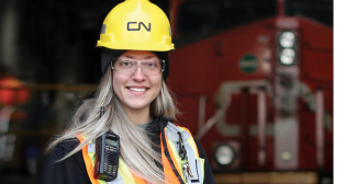 Pictured: Hope Patrick, Engine Hostler, CN, Winnipeg, MB. (Photo Courtesy of CN)