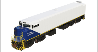 Progress Rail, a Caterpillar Company, is providing Fortescue Metals Group with two EMD® Joule battery-electric locomotives (rendering above) to transport iron ore to port in western Australia. (Rendering Courtesy of Progress Rail)