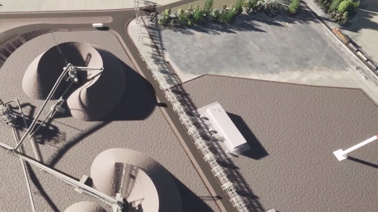 A rendering of Strategic Biofuels’s Louisiana Green Fuels Project, a plant being built at the Port of Columbia in Caldwell Parish, to be served by Union Pacific.