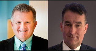 Derek Brown, Director, Washington, D.C. Region, Burns Engineering Inc. (left); Bryan F. Vaughan, Vice President of Sales, Marketing and Business Development, Mitsui Rail Capital