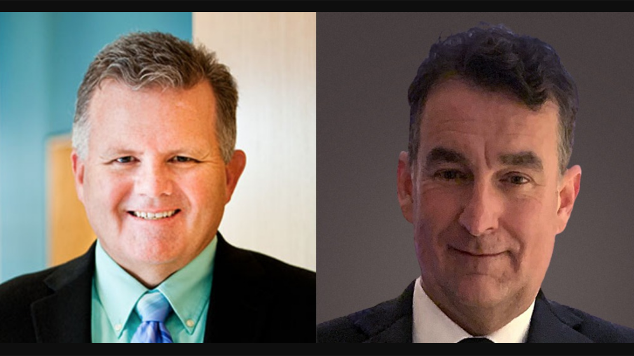 Derek Brown, Director, Washington, D.C. Region, Burns Engineering Inc. (left); Bryan F. Vaughan, Vice President of Sales, Marketing and Business Development, Mitsui Rail Capital