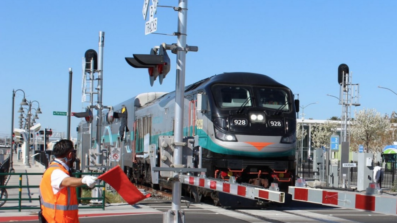 On Feb. 16, a Metrolink train traveled along the new nine-mile, five-station Arrow corridor from San Bernardino to Redlands, Calif. (pictured). It allowed crews to take clearance measurements in preparation for train testing, which kicked off Feb. 22. Revenue service is slated to begin this summer.