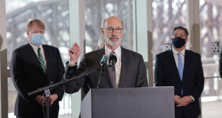 PennDOT and NS are now collaborating to finalize an operating agreement and the improvements needed to increase passenger-rail service on the NS-owned corridor west of Harrisburg, officials announced on Feb. 18. Pictured: Pennsylvania Gov. Tom Wolf.