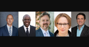 Pictured, from left to right: Don Filippi, COO, Metrolink; Arnold Hackett, CFO, Metrolink; Paul Hubler, Chief Strategy Officer, Metrolink; John Spiegleman, Chief Legal Officer and General Counsel, Broe Real Estate Group and OmniTrax; and Brooke Belman, acting CEO, Sound Transit, effective June 1.