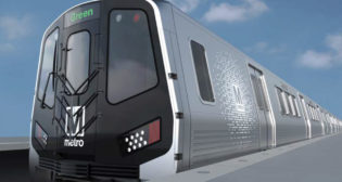 Pictured is an artist’s rendering of the new Hitachi Rail 8000-series railcars for WMATA, which will be built in Maryland.
