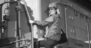 In 1974, Bonnie Leake shattered the glass ceiling when she became the first woman accepted by Union Pacific Railroad to train as a locomotive engineer.