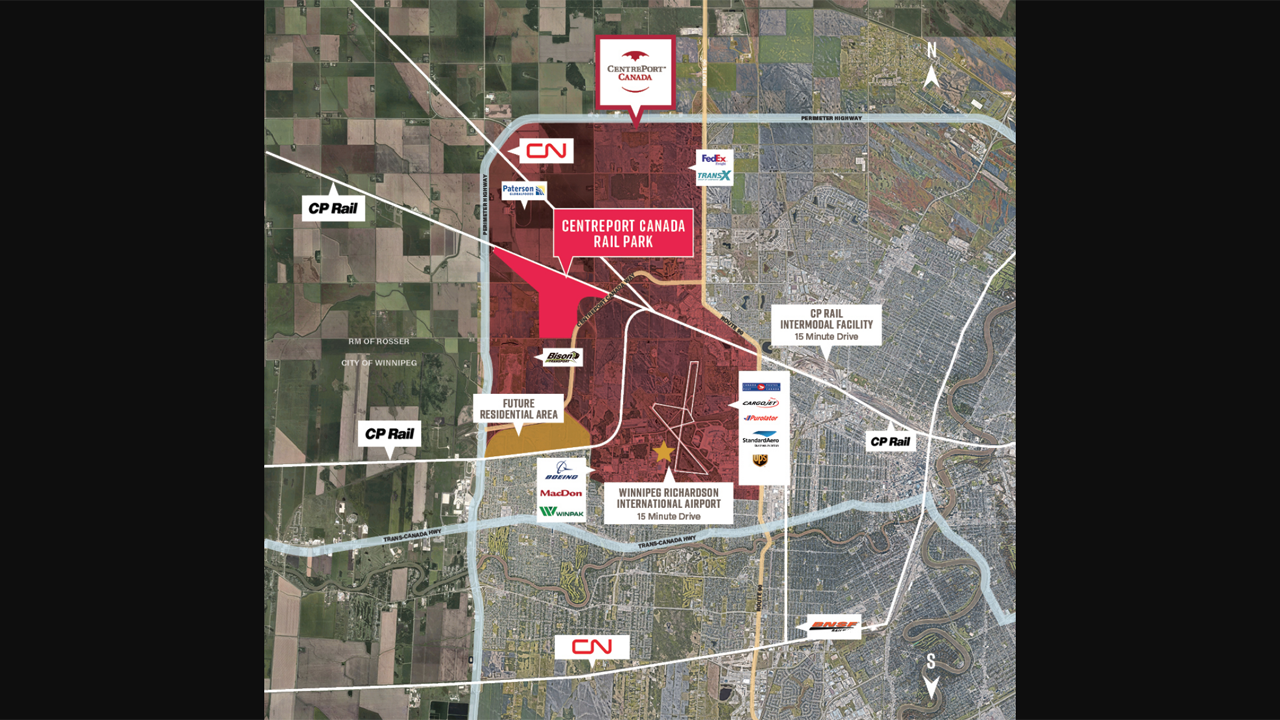 Construction is slated to start this summer on the 665-acre CentrePort Canada Rail Park in the capital region of Winnipeg, Manitoba.