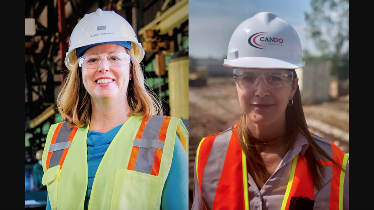 Pictured: Lorie Tekorius, Greenbrier (left) and Lisa Smith, Cando Rail & Terminals.