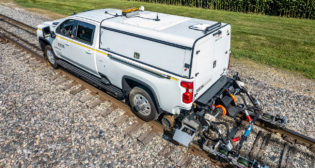 Figure 4A: Ultrasonic testing equipment customized for rail inspection. Courtesy of Herzog.