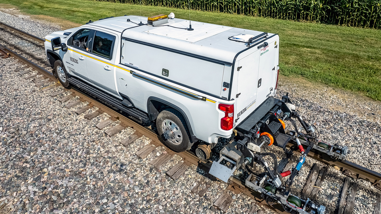 Figure 4A: Ultrasonic testing equipment customized for rail inspection. Courtesy of Herzog.