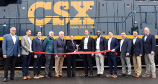CSX on May 5 tweeted that it recently joined Shell Polymers “for a ribbon-cutting of the new SIT Yard in McKees Rocks, PA—a facility to help Shell and CSX ensure timely delivery of plastics. We’re proud to be Shell’s rail partner and we look forward to realizing this project's full potential!” (Photo Courtesy of CSX via Twitter)