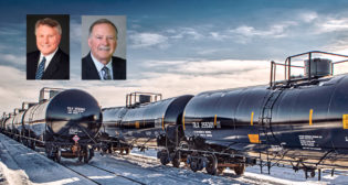 Lee Verhey (left), incoming Executive Director, Railway Supply Institute (RSI) Committee on Tank Cars (CTC); John Bryne, outgoing Vice Chair, RSI CTC.