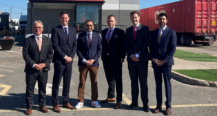 “CP was pleased to host Canadian Federal Transport Minister @OmarAlghabra at our Vaughan Intermodal Terminal in Ontario Friday [June 3] for the announcement of $24 million in federal funding for grade crossing safety improvements across Canada,” Canadian Pacific (CP) reported on Twitter. (Photo Courtesy of CP via Twitter)