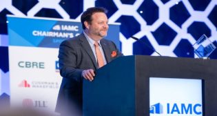 BNSF's Cary Hutchings is honored with the Michael P. Hickey Award from the IAMC. (Photo Courtesy of BNSF via LinkedIn)