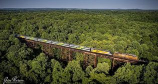Bright Pink 2 and Bright Green 2 arrived on July 21 at Brightline’s Vehicle Maintenance Facility in Orlando. Photo by Jim Pearson via Brightline.