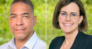 TriMet's Chief Inclusion, Diversity, Equity and Accessibility Officer John Gardner (left) and Executive Director of Finance and Administrative Services/CFO Nancy Young Oliver (right).