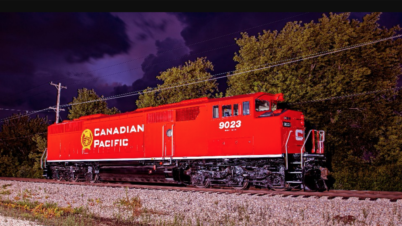 Pictured: Canadian Pacific’s locomotive 9023 “helped celebrate Electro-Motive’s centennial,” CP tweeted on Aug. 21. “The second-to-last-built in the popular SD40-2 line appeared at an EMD employee event at @IlRailwayMuseum. Congrats to EMD, and thanks for helping us move the freight North Americans depend on!” (Photograph Courtesy of CP, via Twitter)