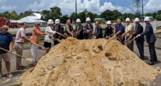 Amtrak construction crews have begun work for ADA compliance to reactivate five Gulf Coast stations, with a groundbreaking event in Bay St. Louis, Miss. (Photo Courtesy of Amtrak Media Relations Manager Marc Magliari via LinkedIn)