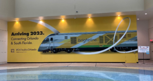 Brightline on Sept. 17 posted on Twitter: “See you next year, Orlando. Construction is 83% complete & our Orlando Station is taking shape!” The station is located in Orlando International Airport’s new Terminal C, which opened to the public on Sept. 20. (Photograph Courtesy of Brightline, via Twitter)