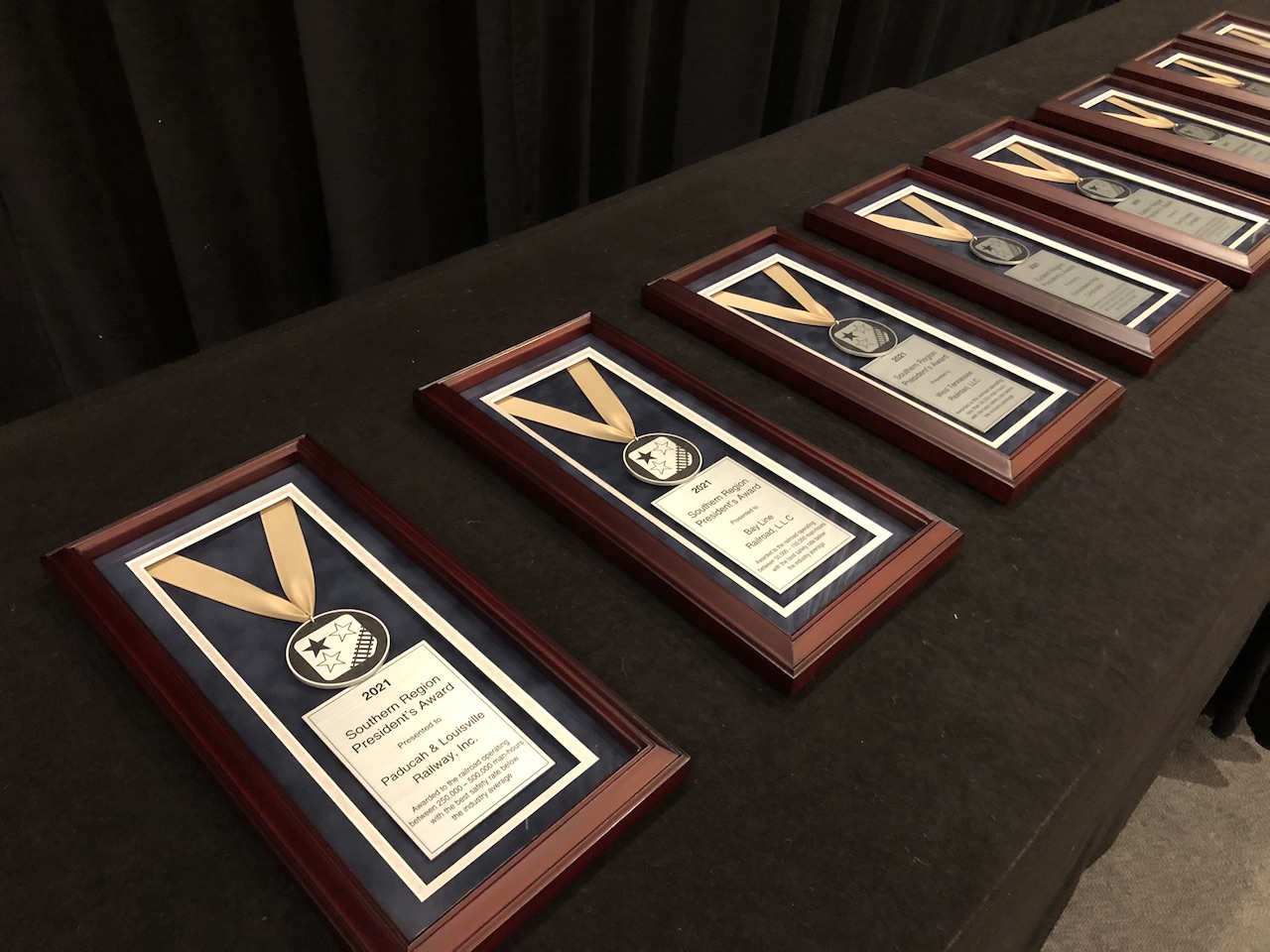 ASLRRA presented plaques to the winners of its Presidents Awards during the Association's Eastern and Southern Region Meeting in Atlanta, Ga., on Sept. 28. (Photo Courtesy of ASLRRA via Twitter)