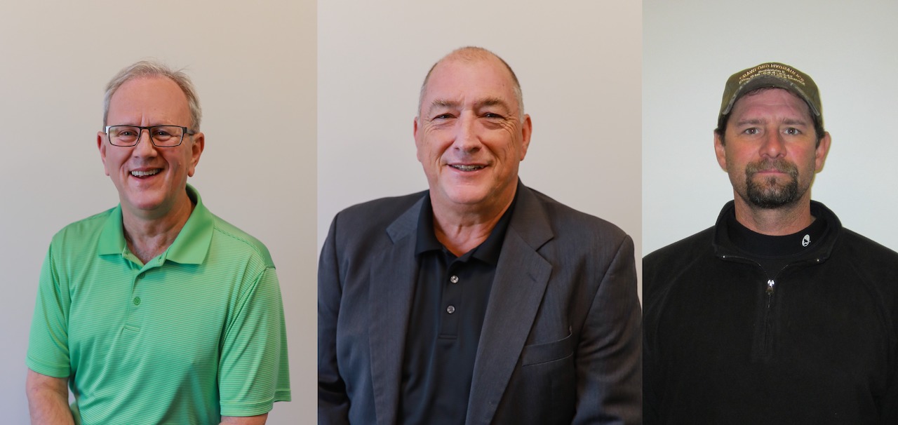 From left to right: INRD Director, Intermodal Operations Dan Corcoran; Director, Bridges and Real Estate Bernie Guerrettaz; and Supervisor, Maintenance of Way Doug Guyer.