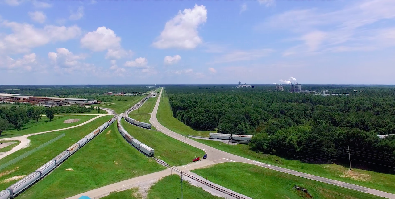 The new RESTORE Dock at Port Bienville Industrial Park includes two short line track extensions. (HCPHC photo)