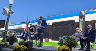 Metrolink's new Arrow service begins Monday, Oct. 24, following an Oct. 21 ribbon-cutting ceremony. (Photo Courtesy of SBCTA via Twitter)