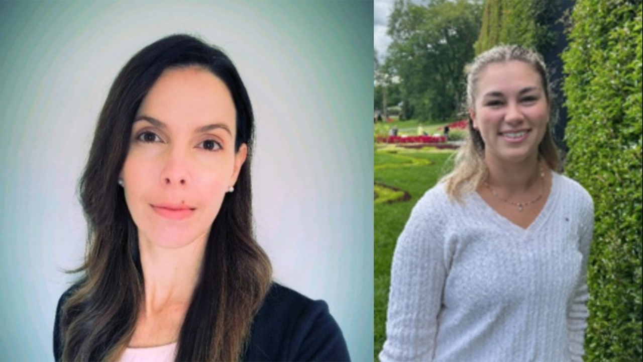 Sarah Taylor, Director of Business Systems Analysis at Kansas City Southern (left), and Jessica Harrisson have received scholarships from the League of Railway Women.