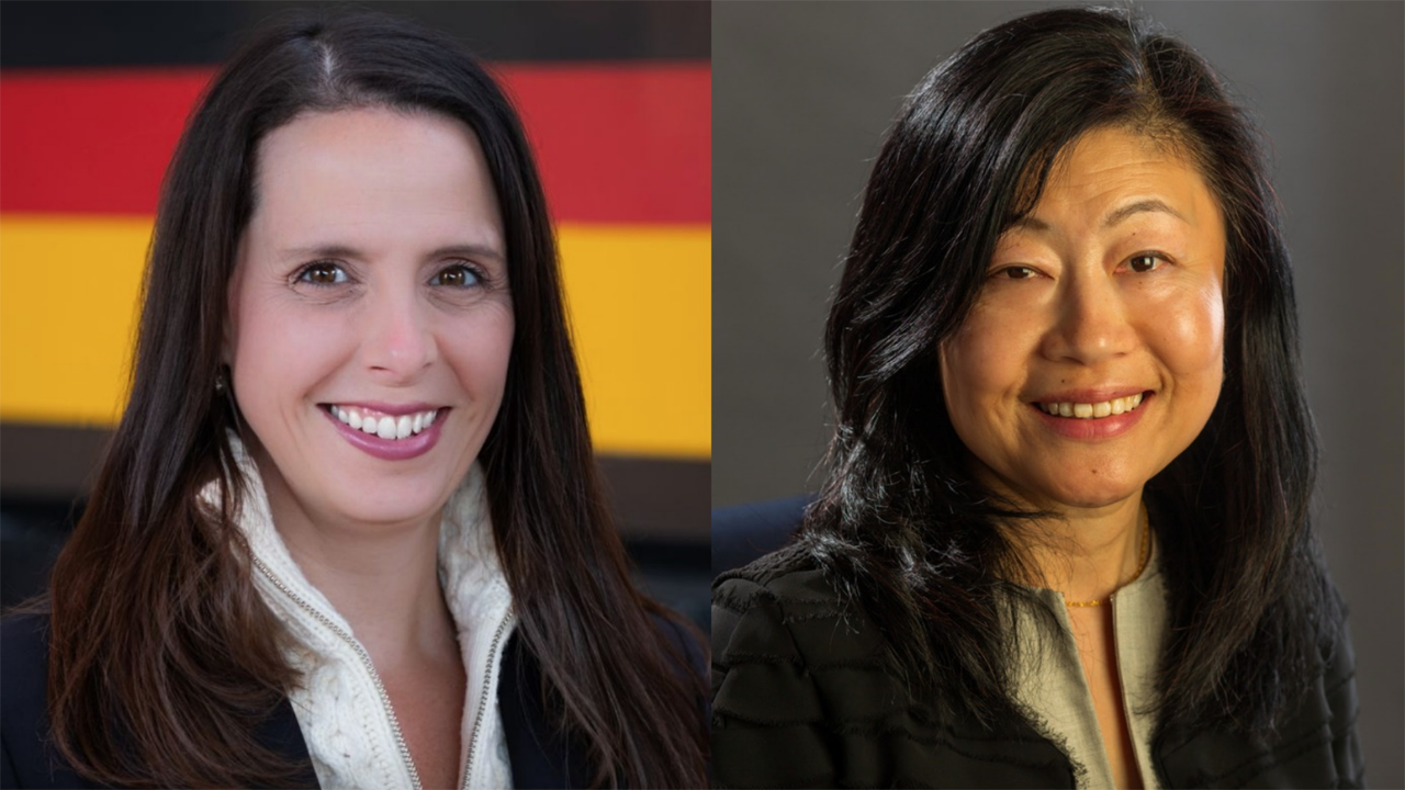 Kristiana Evers of Kansas City Southern (left); April Chan of SamTrans.