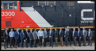 Wabtec in an Oct. 17 Twitter post wrote: “Last week, execs from @CNRailway visited our Ft. Worth facility to see the 1st of 50 modernized locos to roll off the line. The upgrades increase the locomotive’s lifespan, improve operational efficiencies and reduce emissions. #WabtecFreightServices.” (Photograph Courtesy of Wabtec, via Twitter)