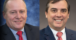 John Newman (right) will succeed Marty Haycraft (left) as SVP of Caterpillar and President and CEO of Progress Rail when Haycraft retires at the end of the year.