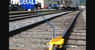 Pictured: Example of a portable derail. (Wabtec Photograph)