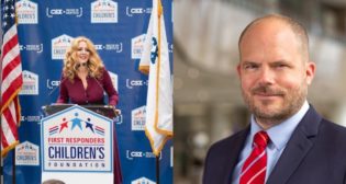 FRCF President and CEO Jillian Crane (left) and CSX Vice President of Corporate Communications Bryan Tucker (right)