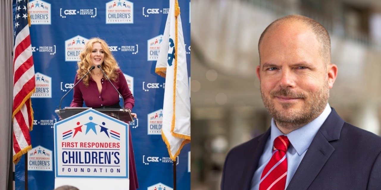 FRCF President and CEO Jillian Crane (left) and CSX Vice President of Corporate Communications Bryan Tucker (right)