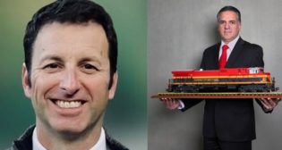 Zach Trogdon (left) has been appointed as Virginia DRPT's Chief of Public Transportation and KCSM President, General Manager and Executive Representative Oscar Del Cueto Cuevas (right) has been appointed President of the Mexican Railway Association (AMF).