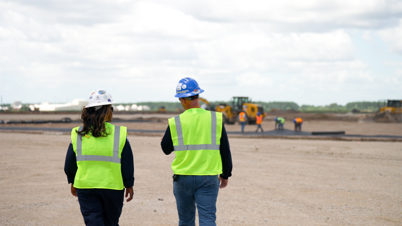 The new Chevron Philips Chemical-QatarEnergy integrated polymer facility in Orange, Tex., will include a rail and storage-in-transit yard. Engineering, procurement and construction services will be provided by W.T. Byler Co., Inc. (Photograph Courtesy of Chevron Phillips Chemical)