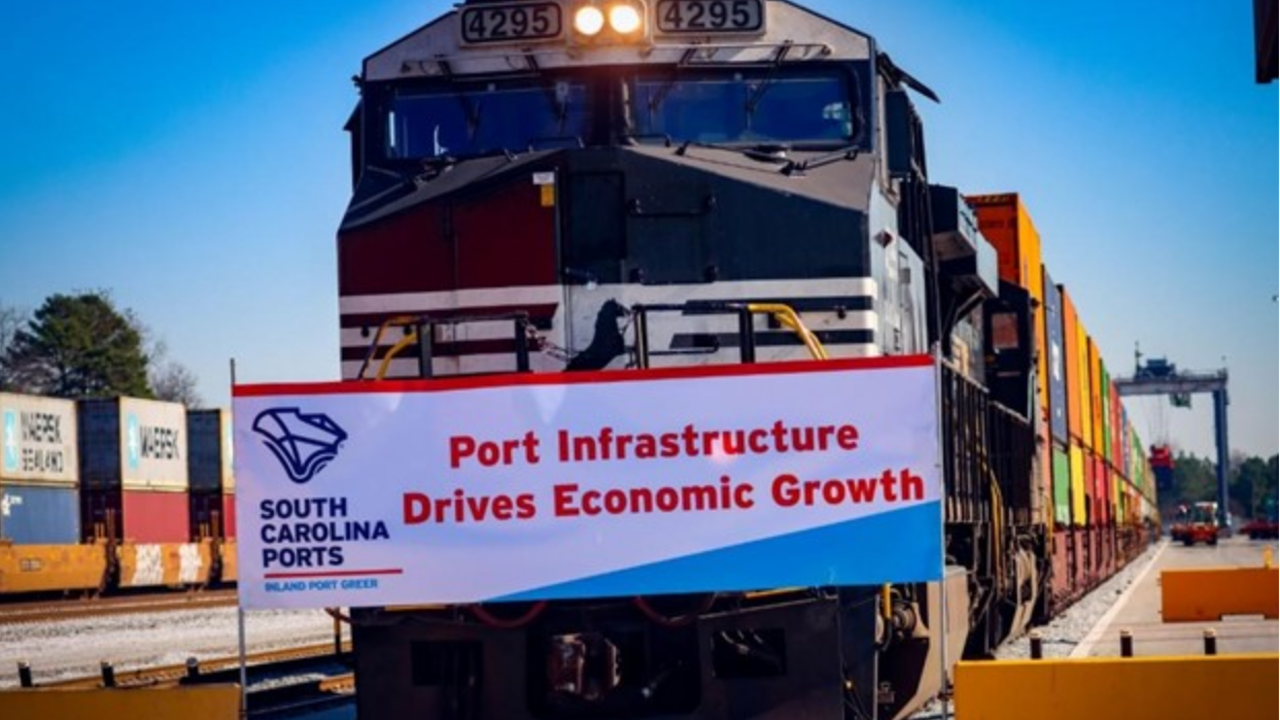 Phase I of the capacity expansion project at Inland Port Greer is now complete. The full project in Upstate South Carolina is expected to wrap up in winter 2024. (Photo/SCPA/English Purcell)