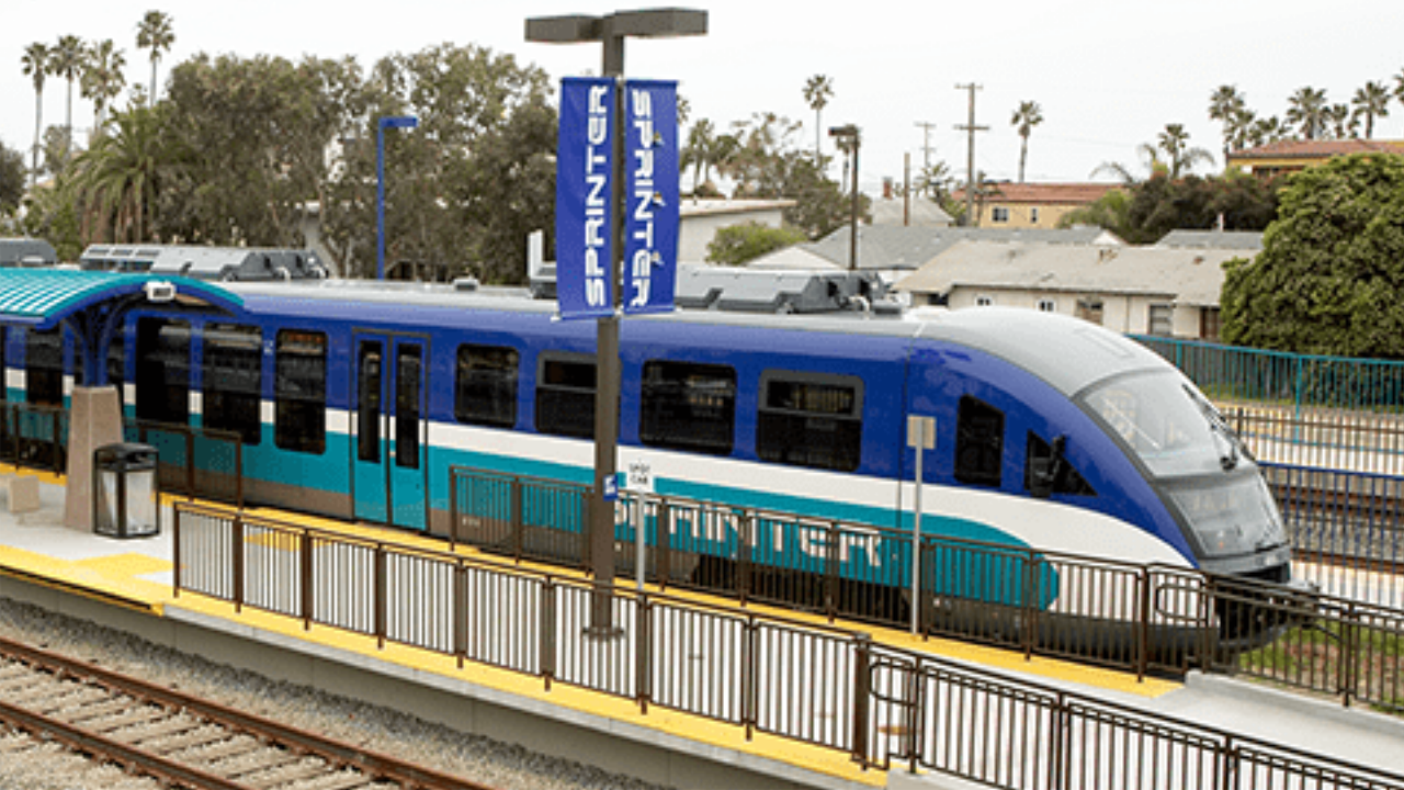 North County Transit District will receive $240,000 to plan for TOD at the Escondido Transit Center, which serves five modes of transport, including the 22-mile SPRINTER hybrid commuter rail system (pictured).