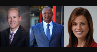 Pictured left to right: Jason Jewell, Managing Director, Los Angeles-San Diego-San Luis Obispo (LOSSAN) Rail Corridor Agency; Brian Riley, Chief Operating Officer of Rail, San Diego Metropolitan Transit System (MTS); and Jacqueline Peduzzi, Vice President and Business Unit Leader, STV.