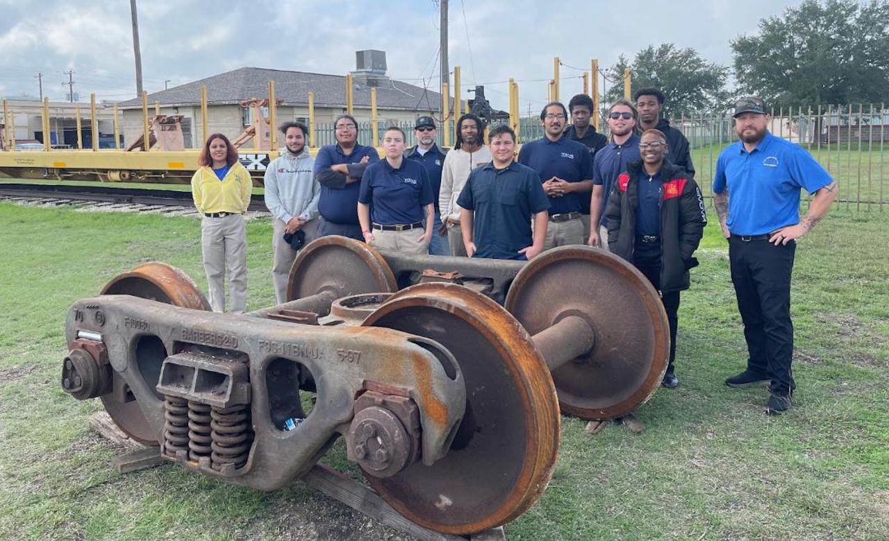 Gary Job Corps Center students with donated UP equipment in San Marcos, Tex.
