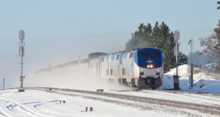 Amtrak’s recent winter meltdown was not the first time the passenger railroad faced widespread delays during the holiday travel season. On Dec. 31, 2021, Train No. 8 was some nine hours late when it passed Hauser Jct., Idaho, where the temperature was only 10 degrees Fahrenheit. That’s mild compared with the sub-zero weather the Empire Builder routinely faces on the northern plains. (Photo and Caption by Bruce Kelly)