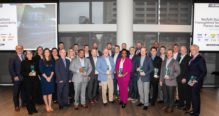 NS on Jan. 17 honored 15 customer and supplier recipients of its inaugural Thoroughbred Sustainability Partner Awards, which honor corporate programs in three categories: achieving “significant energy efficiency savings”; implementing “innovations that have significantly contributed to a more sustainable future”; and working to “promote stewardship of the environment.” (Photograph Courtesy of NS)