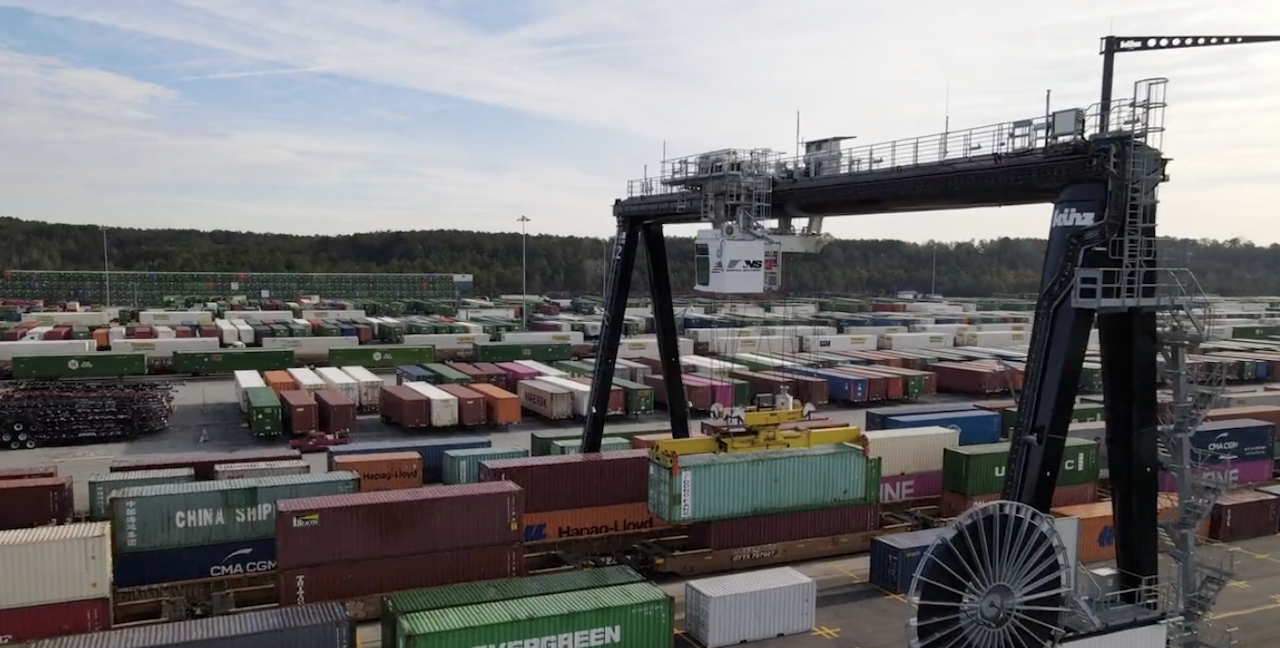 Six fully electric cranes are now operational at NS's Austell, Ga.