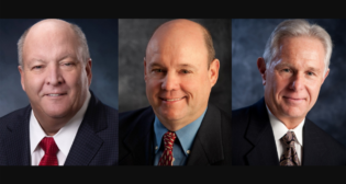 At P&L Transportation, Tom Greene is the new Chair, President and CEO (left) succeeding Tom Garrett (former President and CEO; center) and Tony Reck (Board Chair), retired.