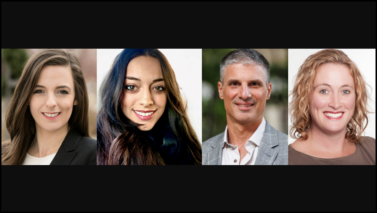 Pictured (left to right): Lucy Grasso, OmniTRAX; Alexis Kudlak, ASLRRA; and Fabrizio Brasca and Rebecca Nerad, FourKites.