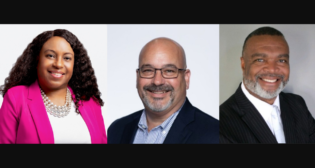 Coree Cuff Lonergan, Broward County (Fla.) Transportation Department (left); Rob Cannizzaro, Intermodal Association of North America (center); and Frank White III, Kansas City (Mo.) Area Transportation Authority.