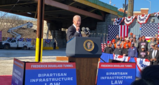 President Biden on Jan. 30 helped kicked off the project to replace the 150-year-old Baltimore & Potomac Tunnel, addressing the largest rail bottleneck between Washington, D.C., and New Jersey. (Photograph Courtesy of FRA, via Twitter)