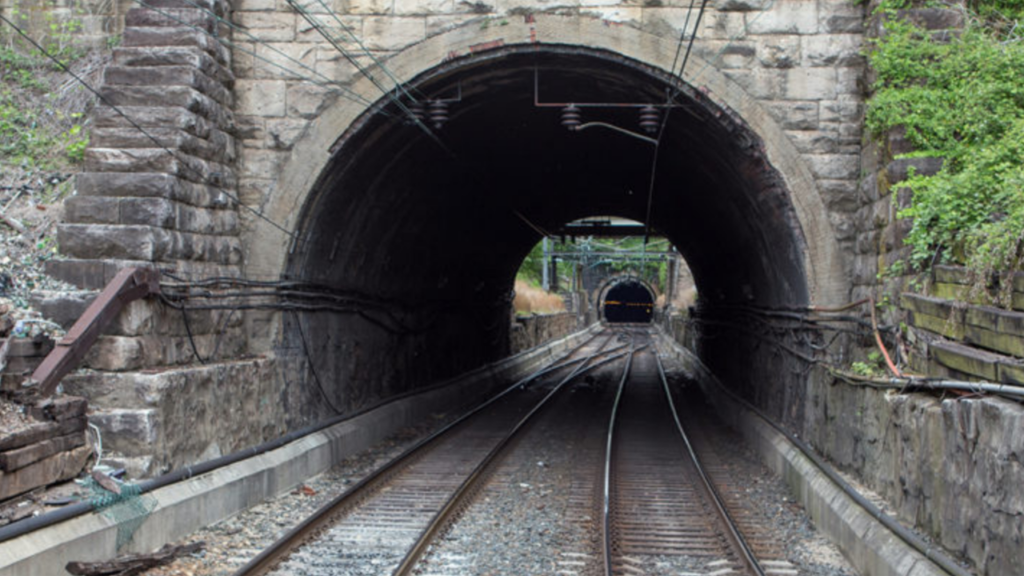 The existing Baltimore and Potomac Tunnel dates from the Civil War era. (Amtrak Photograph)
